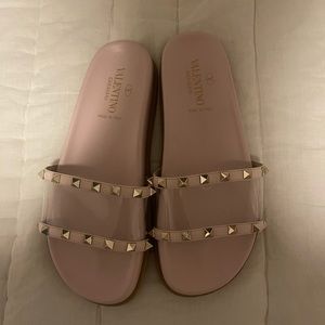 Valentino PVC rockstud flat slide sandals